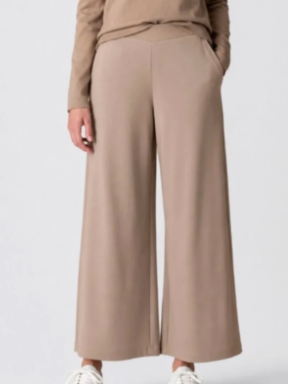J. Jill "NEW" Mink Organic Cotton Lagenlook Coastal Wide Leg Crop Pants Size S
